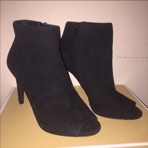 Michael Kors Black Suede Open Toe Booties
